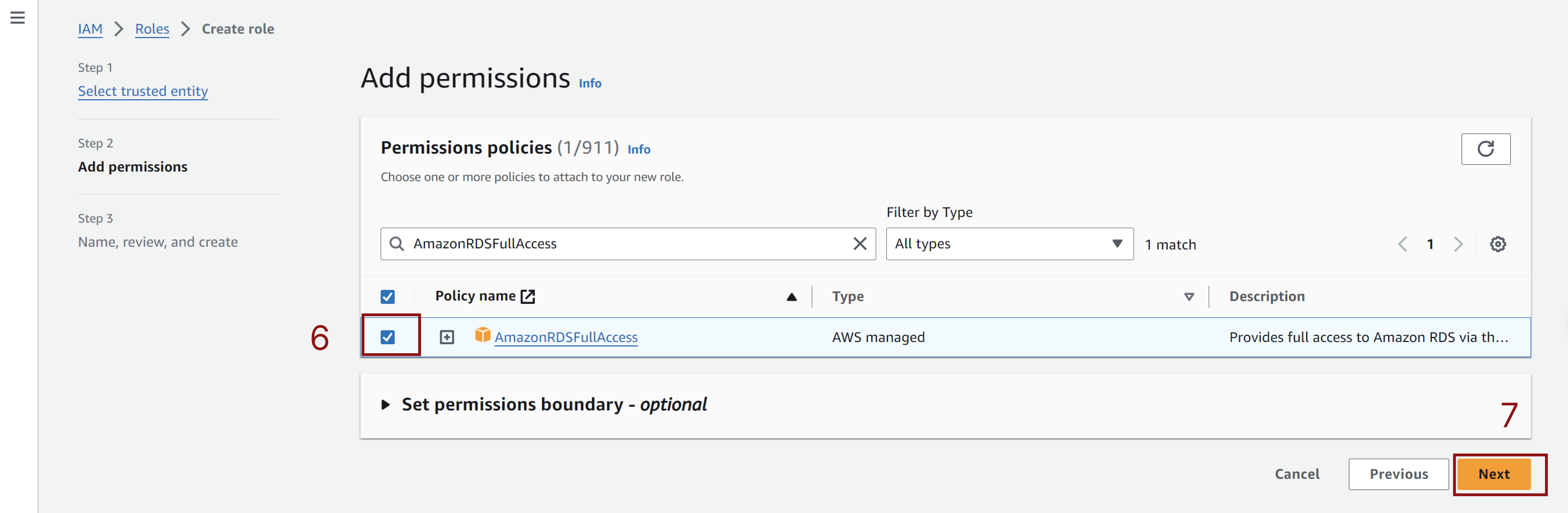 Role RDS Access